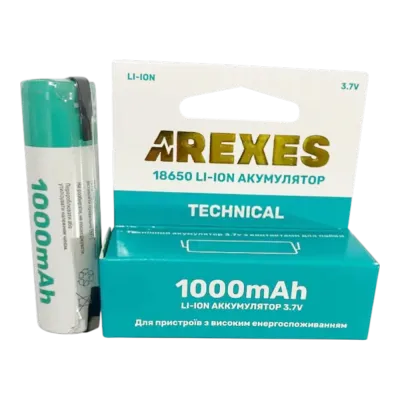 Акумулятор Arexes Li-ion 18650 3.7v 1000mah з контактами для паяння
